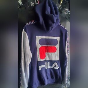 NWT FILA Men's Jacopo Pullover Hoodie - Navy Blue - Size L